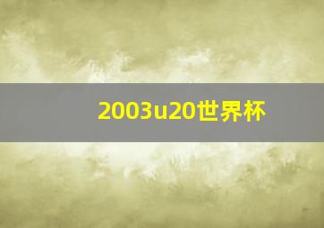 2003u20世界杯