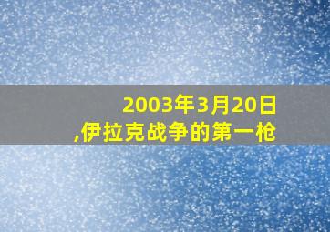 2003年3月20日,伊拉克战争的第一枪