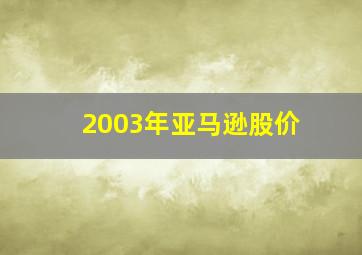 2003年亚马逊股价