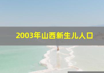 2003年山西新生儿人口