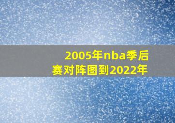 2005年nba季后赛对阵图到2022年