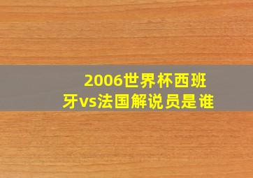 2006世界杯西班牙vs法国解说员是谁