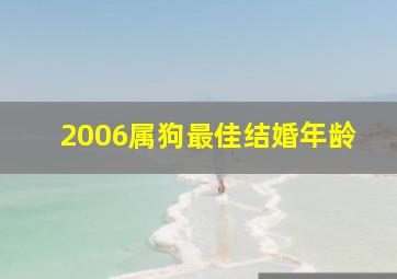 2006属狗最佳结婚年龄