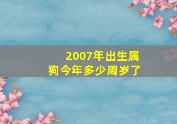 2007年出生属狗今年多少周岁了