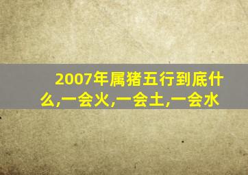 2007年属猪五行到底什么,一会火,一会土,一会水