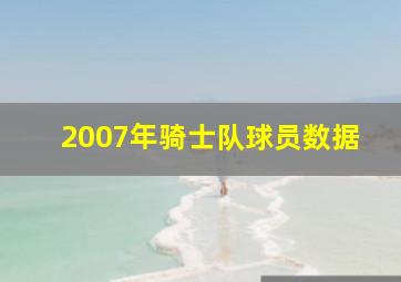 2007年骑士队球员数据