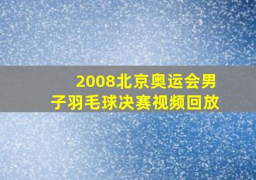 2008北京奥运会男子羽毛球决赛视频回放