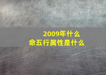 2009年什么命五行属性是什么