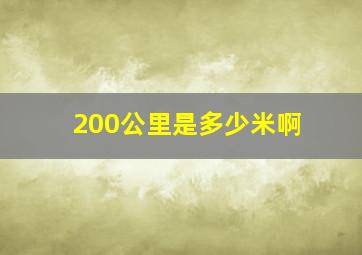 200公里是多少米啊