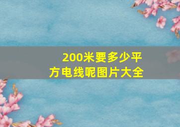 200米要多少平方电线呢图片大全