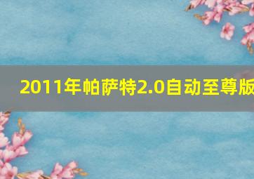 2011年帕萨特2.0自动至尊版