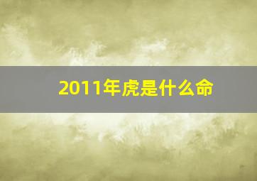 2011年虎是什么命