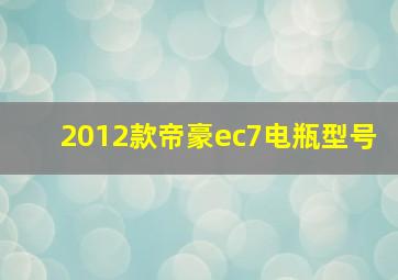 2012款帝豪ec7电瓶型号