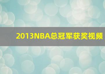 2013NBA总冠军获奖视频