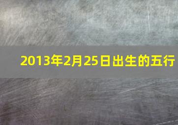 2013年2月25日出生的五行