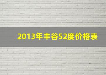 2013年丰谷52度价格表