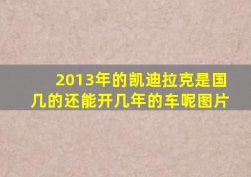 2013年的凯迪拉克是国几的还能开几年的车呢图片