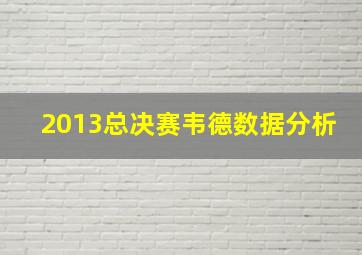 2013总决赛韦德数据分析