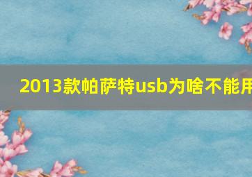 2013款帕萨特usb为啥不能用