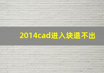 2014cad进入块退不出