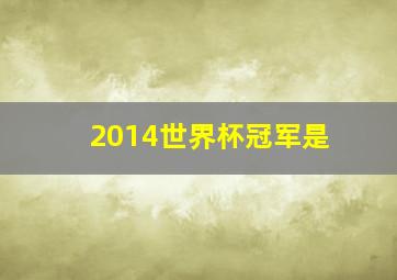 2014世界杯冠军是