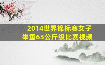 2014世界锦标赛女子举重63公斤级比赛视频