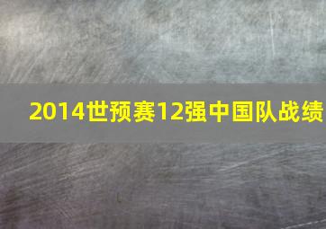 2014世预赛12强中国队战绩