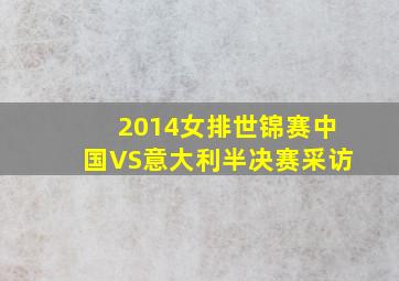 2014女排世锦赛中国VS意大利半决赛采访