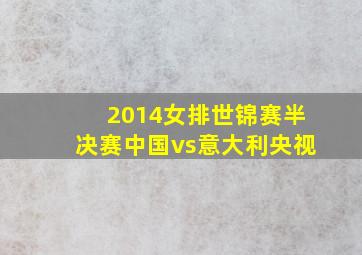 2014女排世锦赛半决赛中国vs意大利央视