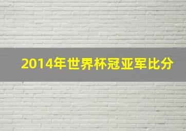 2014年世界杯冠亚军比分