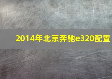 2014年北京奔驰e320配置