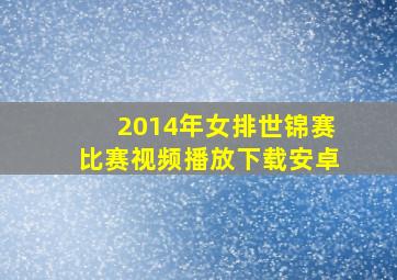 2014年女排世锦赛比赛视频播放下载安卓