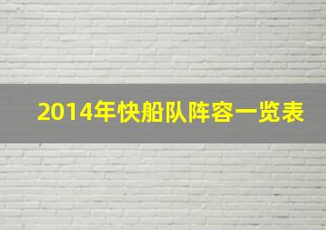 2014年快船队阵容一览表