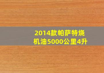 2014款帕萨特烧机油5000公里4升