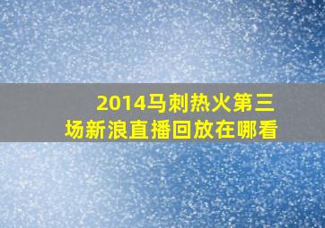 2014马刺热火第三场新浪直播回放在哪看