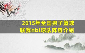 2015年全国男子篮球联赛nbl球队阵容介绍