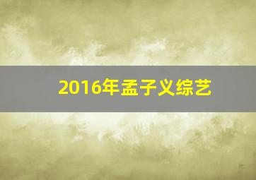 2016年孟子义综艺