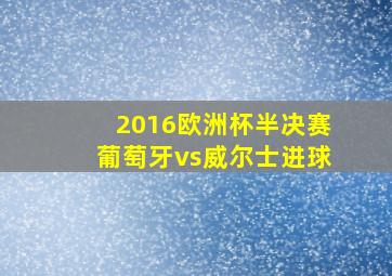 2016欧洲杯半决赛葡萄牙vs威尔士进球