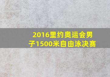 2016里约奥运会男子1500米自由泳决赛