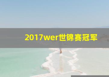 2017wer世锦赛冠军