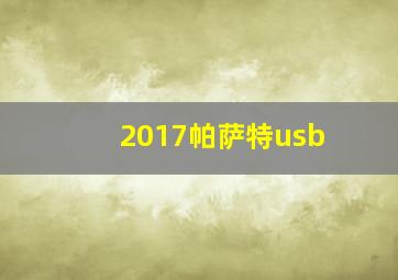 2017帕萨特usb