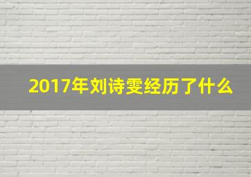 2017年刘诗雯经历了什么