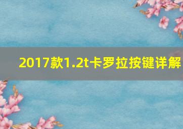 2017款1.2t卡罗拉按键详解