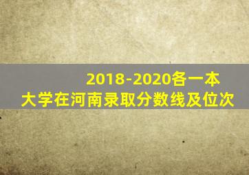 2018-2020各一本大学在河南录取分数线及位次