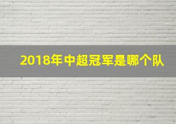 2018年中超冠军是哪个队