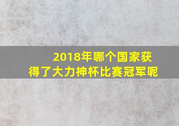 2018年哪个国家获得了大力神杯比赛冠军呢