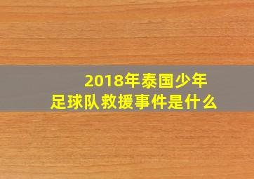 2018年泰国少年足球队救援事件是什么