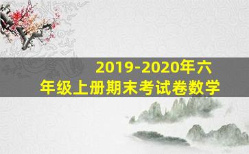 2019-2020年六年级上册期末考试卷数学