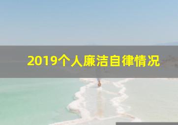 2019个人廉洁自律情况