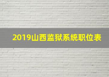 2019山西监狱系统职位表